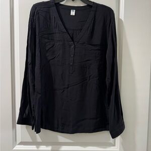 Old Navy Black Long Sleeve Blouse
